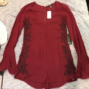 Maroon straight down romper